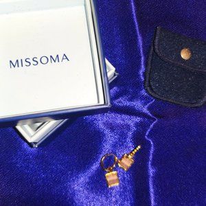 Mini pyramid charm drop earrings